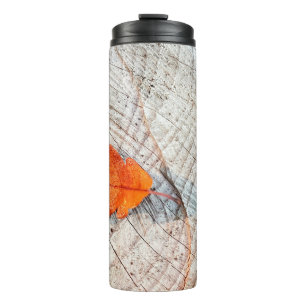 Herbstblätter aus Eichenholz Thermosbecher