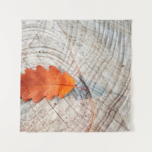 Herbstblätter aus Eichenholz Wandteppich (Vorderseite)