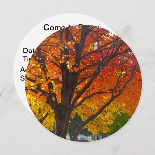 Herbstblätter aus Gelb und Orange Einladung (Vorne/Hinten)