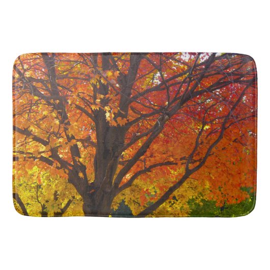 Herbstblätter aus Gelb- und Orangenbäumen, Foto Badematte (Vorderseite)