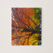 Herbstblätter aus Gelb- und Orangenbäumen, Foto Puzzle (Vertikal)