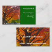 Herbstblätter aus Gelb- und Orangenbäumen, Foto Visitenkarte (Vorne/Hinten)