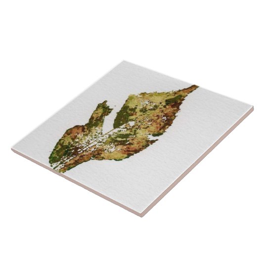 Herbstblätter aus Single, in realistischen Grüntön Fliese (Seite)