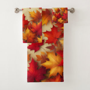 Herbstblätter Badhandtuch Set