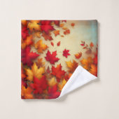 Herbstblätter Badhandtuch Set (Waschlappen)