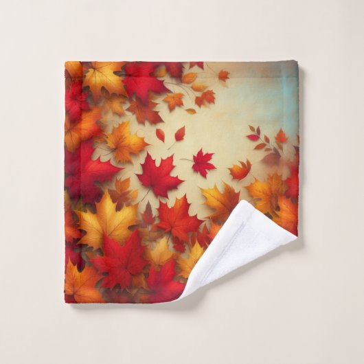 Herbstblätter Badhandtuch Set (Waschlappen)