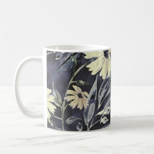 Herbstblätter, Beeren: Aquarellmuster. Kaffeetasse (Links)