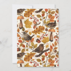 Herbstblätter, Beeren, Pilze und Früchte