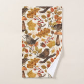 Herbstblätter, Beeren, Pilze und Früchte Badhandtuch Set (Handtuch)