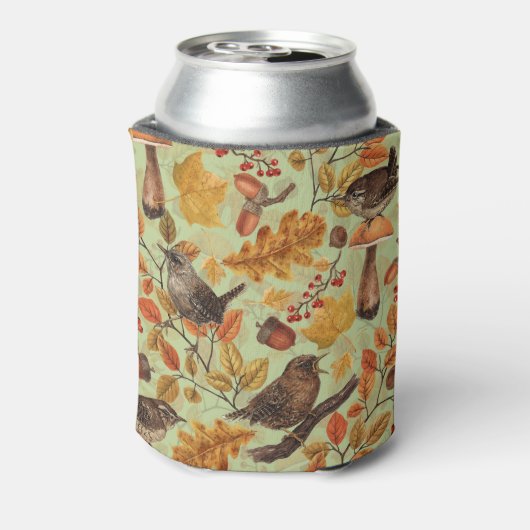 Herbstblätter, Beeren, Pilze und Früchte Dosenkühler (Kanne Rückseite)