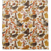 Herbstblätter, Beeren, Pilze und Früchte Duschvorhang (Vorderseite)