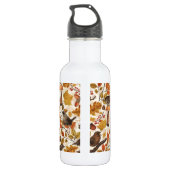 Herbstblätter, Beeren, Pilze und Früchte Edelstahlflasche (Rückseite)