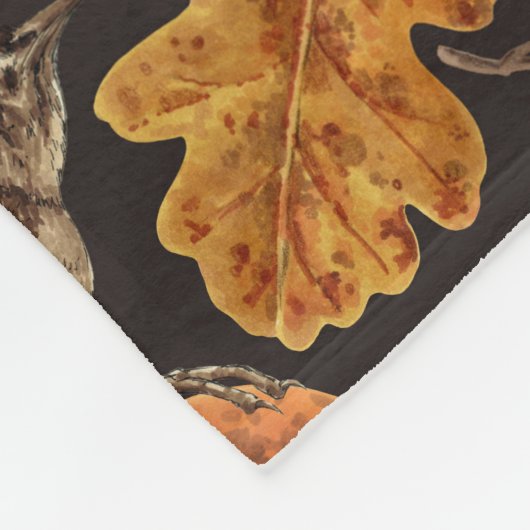 Herbstblätter, Beeren, Pilze und Früchte Fleecedecke (Ecke)