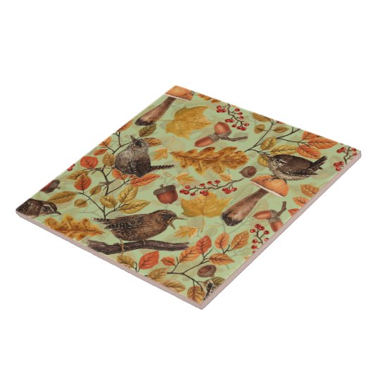 Herbstblätter, Beeren, Pilze und Früchte Fliese (Seite)