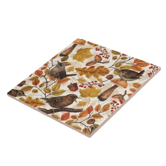 Herbstblätter, Beeren, Pilze und Früchte Fliese (Seite)