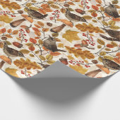 Herbstblätter, Beeren, Pilze und Früchte Geschenkpapier (Ecke)