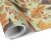 Herbstblätter, Beeren, Pilze und Früchte Geschenkpapier (Rolleneckpunkt)