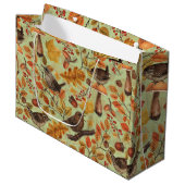 Herbstblätter, Beeren, Pilze und Früchte Große Geschenktüte (Vorderseite Schrägansicht)