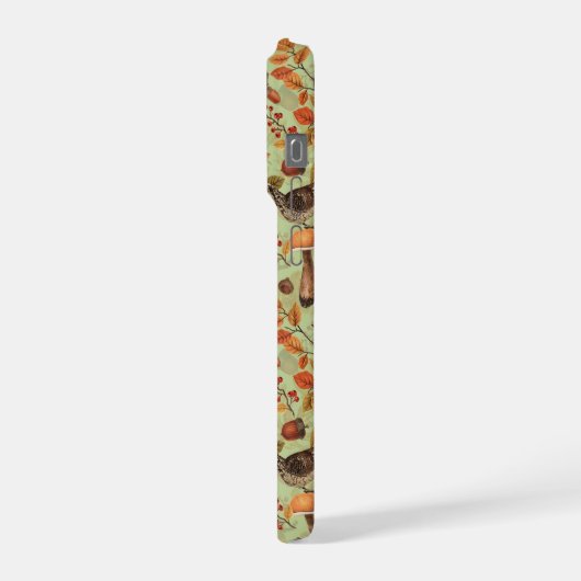 Herbstblätter, Beeren, Pilze und Früchte iPhone Hülle (Linke Seite)