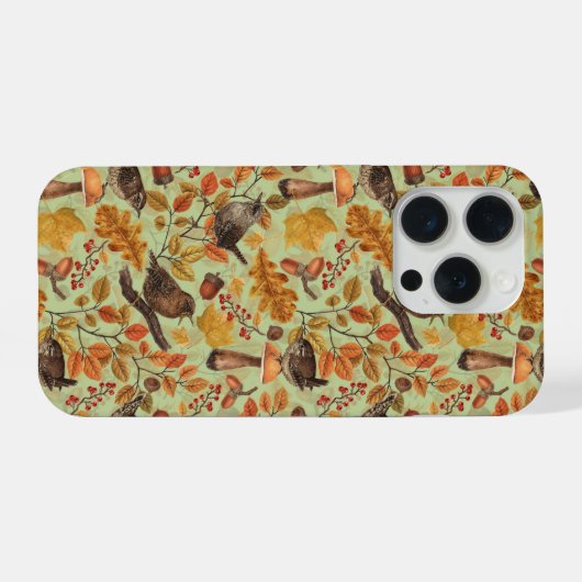 Herbstblätter, Beeren, Pilze und Früchte iPhone Hülle (Rückseite (Horizontal))
