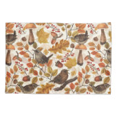 Herbstblätter, Beeren, Pilze und Früchte Kissenbezug (Rückseite-Links)