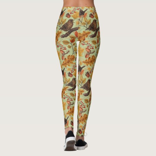 Herbstblätter, Beeren, Pilze und Früchte Leggings (Rückseite)