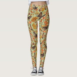 Herbstblätter, Beeren, Pilze und Früchte Leggings