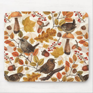 Herbstblätter, Beeren, Pilze und Früchte Mousepad