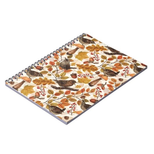 Herbstblätter, Beeren, Pilze und Früchte Notizblock (Linke Seite)