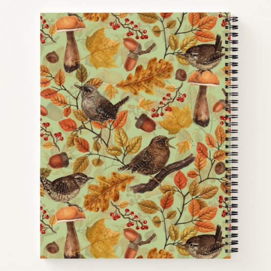 Herbstblätter, Beeren, Pilze und Früchte Notizblock (Rückseite)