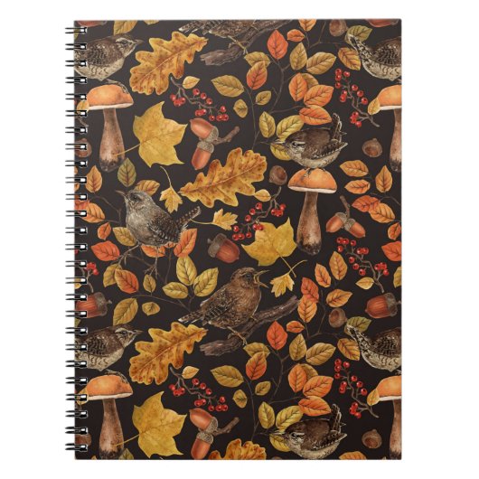 Herbstblätter, Beeren, Pilze und Früchte Notizblock (Vorderseite)