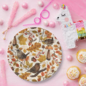 Herbstblätter, Beeren, Pilze und Früchte Pappteller (Party)