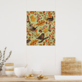 Herbstblätter, Beeren, Pilze und Früchte Poster (Küche)