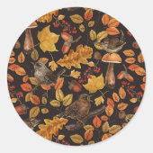 Herbstblätter, Beeren, Pilze und Früchte Runder Aufkleber (Vorderseite)