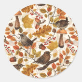 Herbstblätter, Beeren, Pilze und Früchte Runder Aufkleber (Vorderseite)