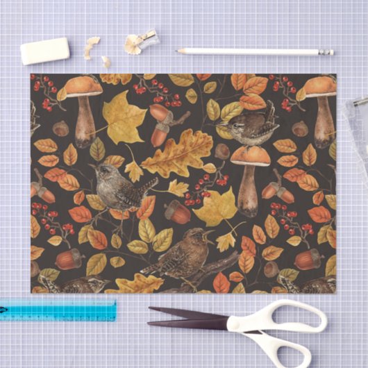 Herbstblätter, Beeren, Pilze und Früchte Seidenpapier (Handwerk)