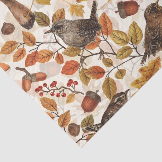 Herbstblätter, Beeren, Pilze und Früchte Seidenpapier (Ausschnitt)