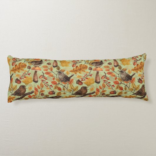 Herbstblätter, Beeren, Pilze und Früchte Seitenschläferkissen (Rückseite)