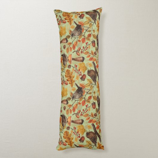 Herbstblätter, Beeren, Pilze und Früchte Seitenschläferkissen (Rückseite (Vertikal))