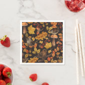 Herbstblätter, Beeren, Pilze und Früchte Serviette (Beispiel)