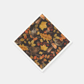 Herbstblätter, Beeren, Pilze und Früchte Serviette (Ecke)