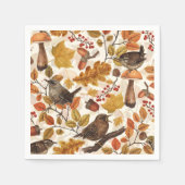 Herbstblätter, Beeren, Pilze und Früchte Serviette (Vorderseite)