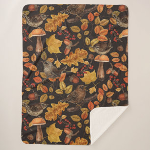 Herbstblätter, Beeren, Pilze und Früchte Sherpadecke
