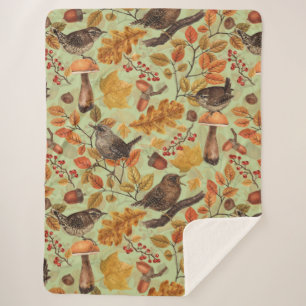 Herbstblätter, Beeren, Pilze und Früchte Sherpadecke