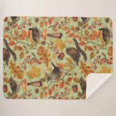 Herbstblätter, Beeren, Pilze und Früchte Sherpadecke (Vorderseite (Horizontal))