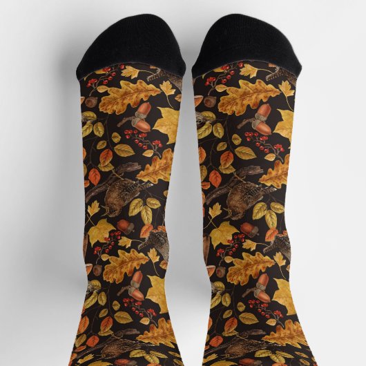 Herbstblätter, Beeren, Pilze und Früchte Socken (Oben)
