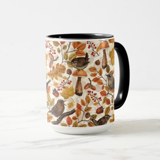 Herbstblätter, Beeren, Pilze und Früchte Tasse (VorderseiteRechts)