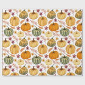 Herbstblätter, Beeren und Kürbisse Geschenkpapier (Flach)