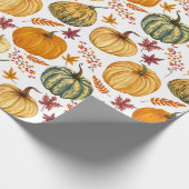 Herbstblätter, Beeren und Kürbisse Geschenkpapier (Ecke)