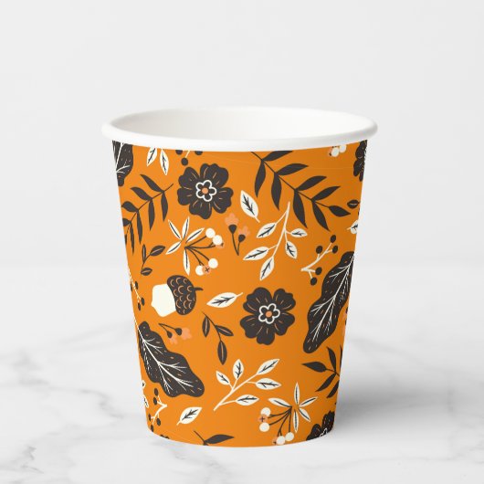 Herbstblätter, Berries & Acorns-Papierkästen Pappbecher (Vorderseite)